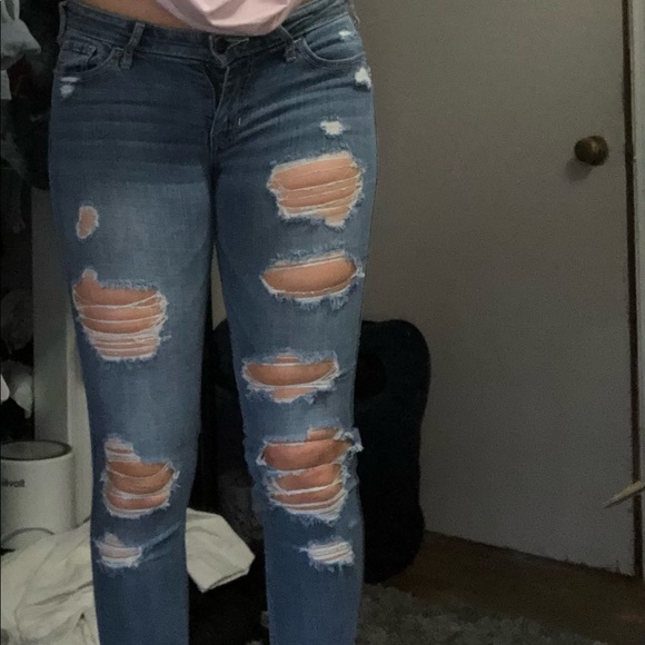 hollister super skinny - dark ripped jeans - Picture 1 of 2
